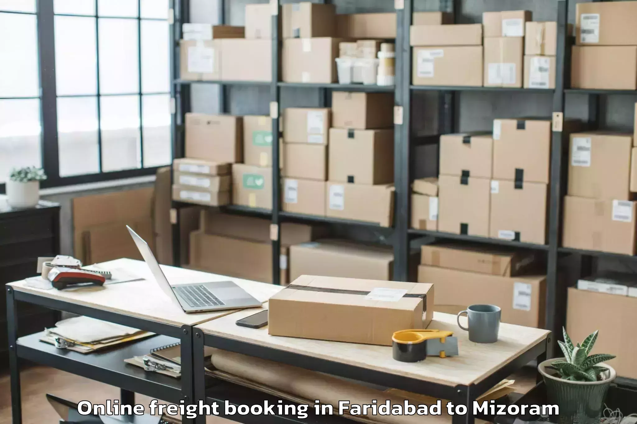 Expert Faridabad to Tlangnuam Part Online Freight Booking